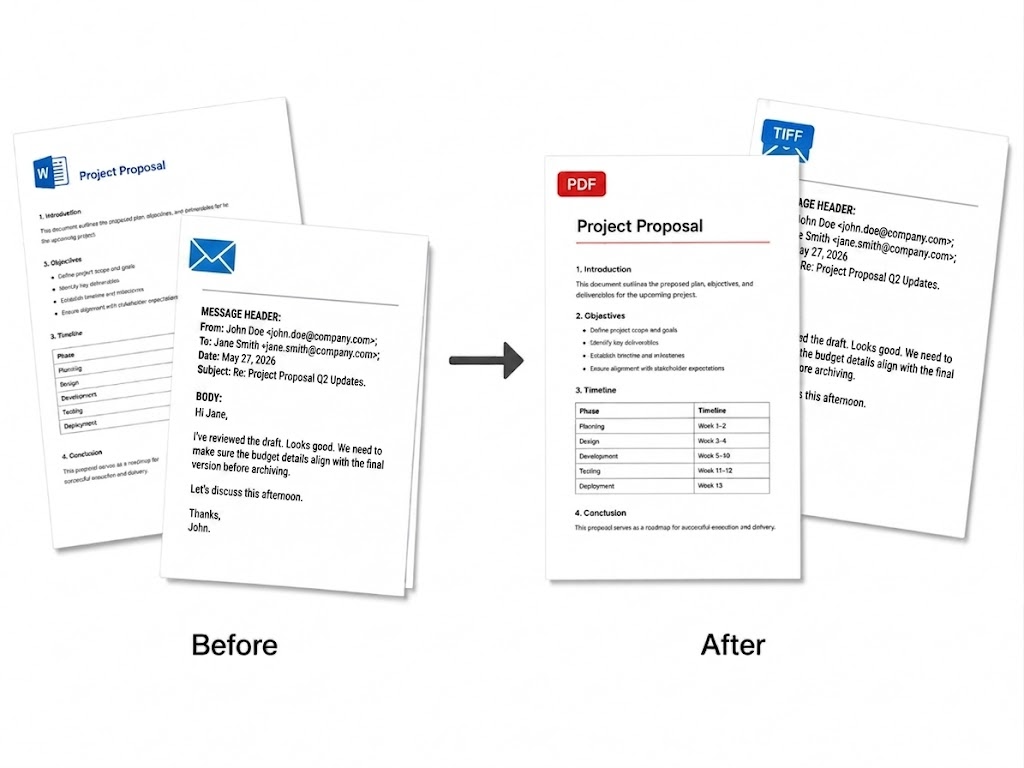 Format Conversion before and after